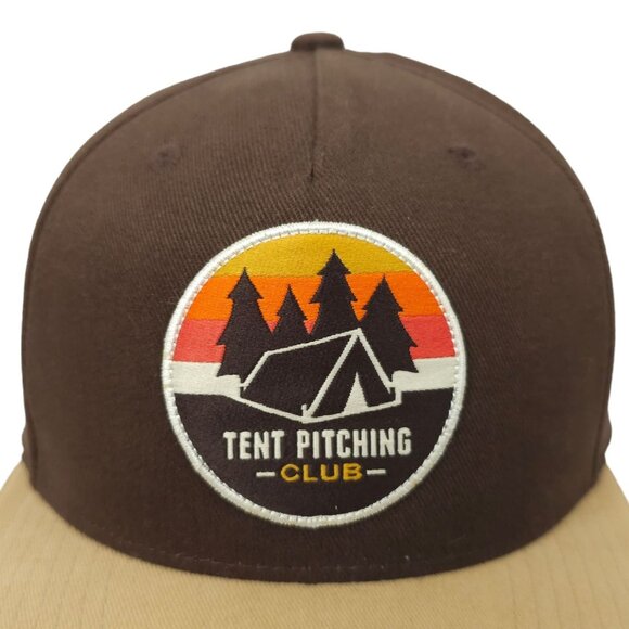 Tent Pitching Club Patch Snapback Cap Trucker Baseball Hat Sandwich Bill Yupoong - Picture 7 of 13